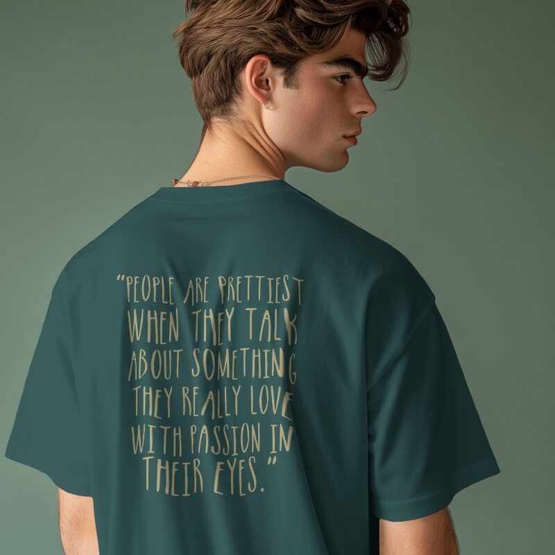 Unisex Oversized Classic T-Shirt Bottle Green - Quote