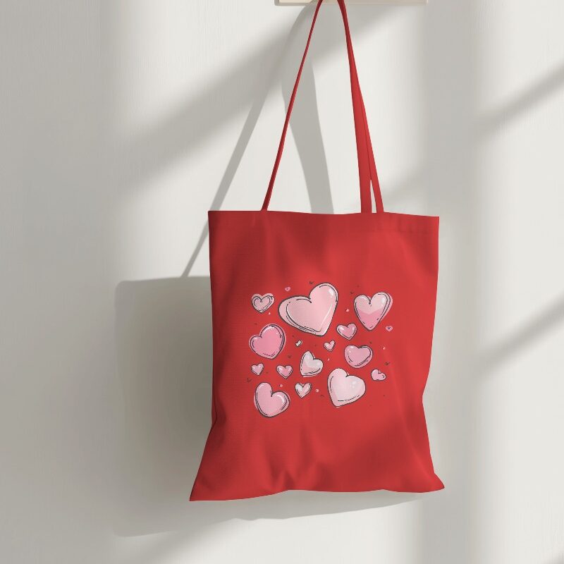 Unisex Tote Bag Zipper Red Standard (Love)